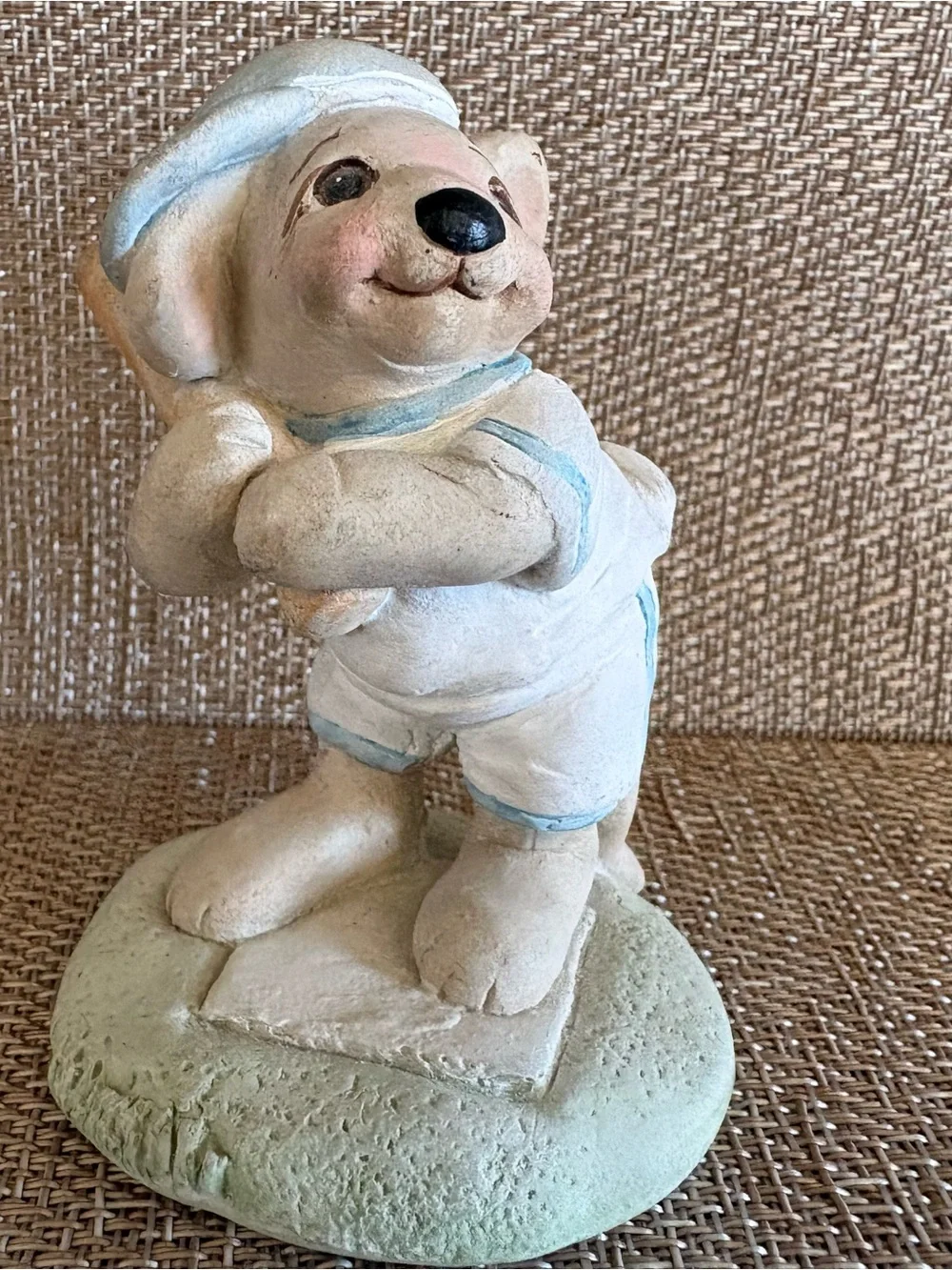 ⁠Dreamsicles Teddy Bear Batter Up Baseball Figurine Cast Iron Home Plate 1996